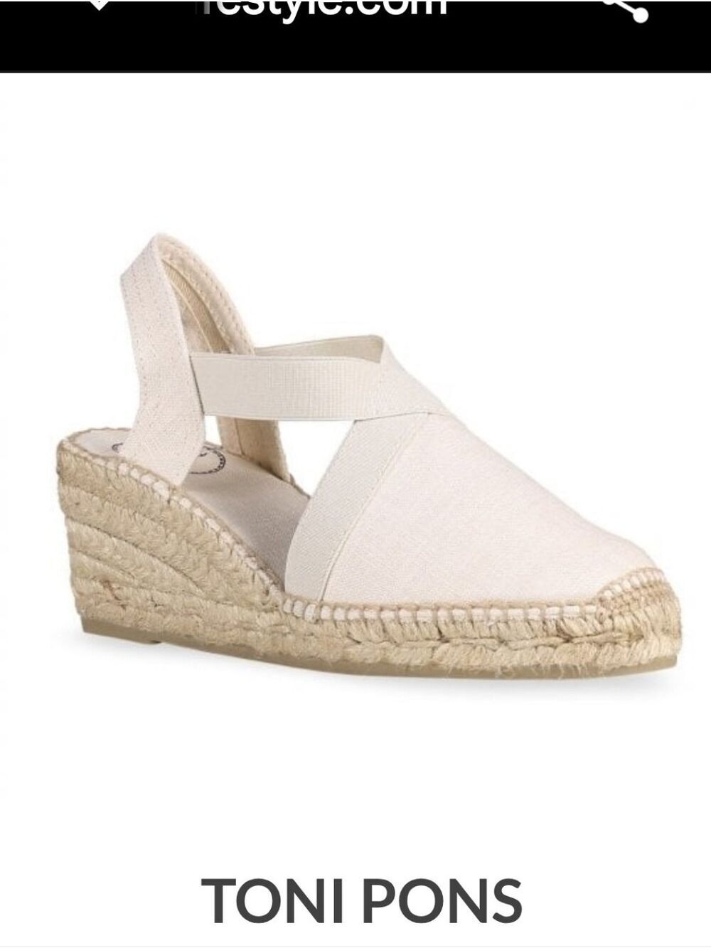 TONI PONS Women's Slingback Linen Espadrille Shoes Cream Sz 40 US 9 Worn Once